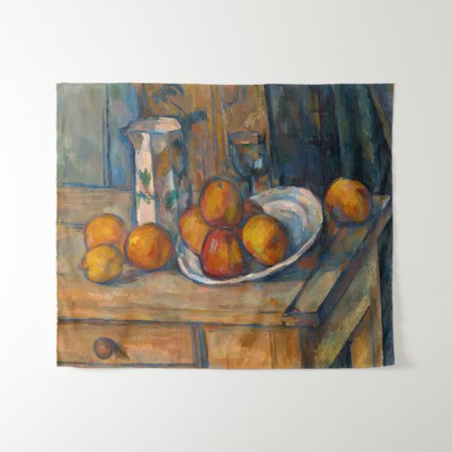 Paul Cezanne _ Still Life with Milk Jug and Fruits Tapestry