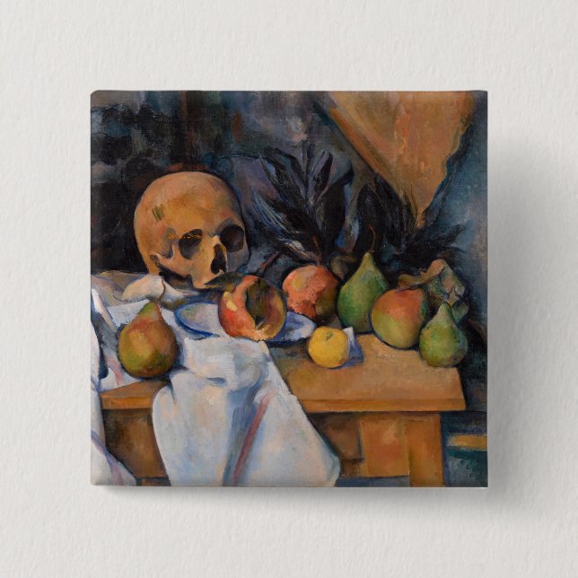 Paul Cezanne - Still Life with Skull Button (Front)