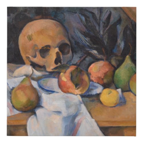 Paul Cezanne _ Still Life with Skull Faux Canvas Print
