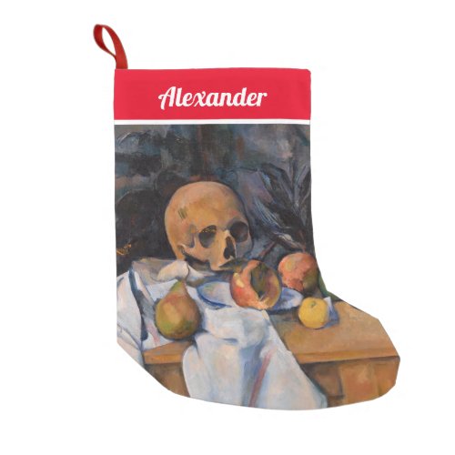 Paul Cezanne _ Still Life with Skull Small Christmas Stocking