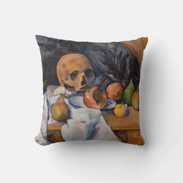 Paul Cezanne - Still Life with Skull Throw Pillow (Front)