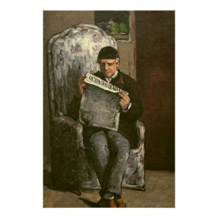 Paul Cezanne The Artist's Father, Reading "L'�v� Poster