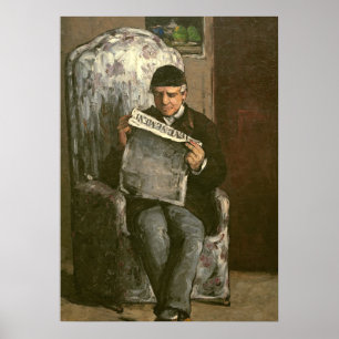 Paul Cezanne The Artist's Father, Reading "L'�v� Poster