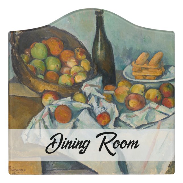Paul Cezanne - The Basket of Apples Door Sign (Large Crest Front)