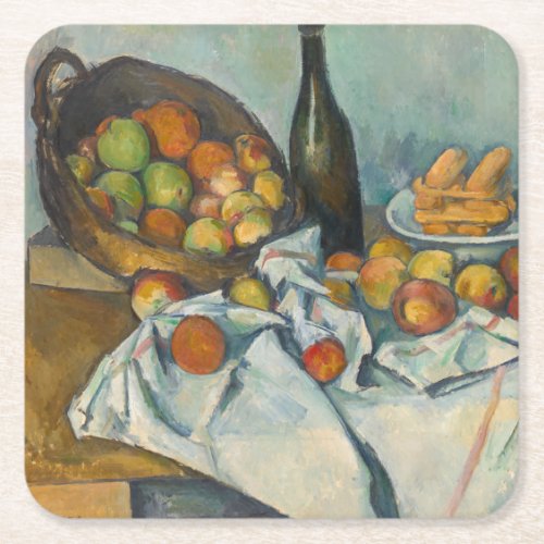 Paul Cezanne _ The Basket of Apples Square Paper Coaster