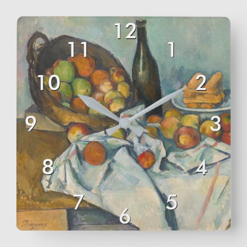 Paul Cezanne _ The Basket of Apples Square Wall Clock