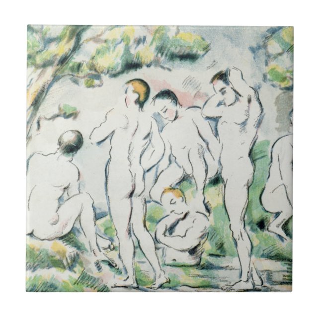 Paul Cezanne | The Bathers, Small plate Ceramic Tile (Front)