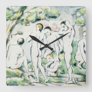 Paul Cezanne The Bathers, Small plate Square Wall Clock