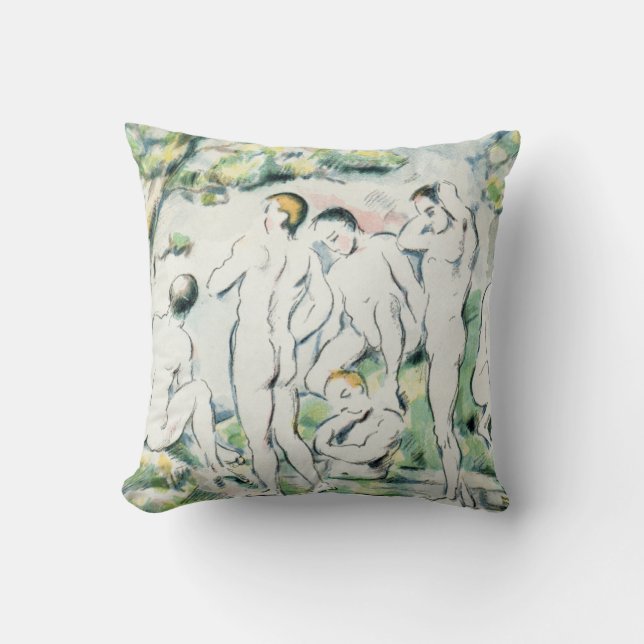 Paul Cezanne | The Bathers, Small plate Throw Pillow (Front)
