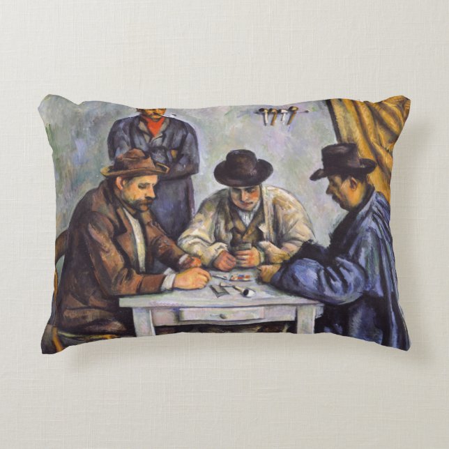 Paul Cezanne - The Card Players Accent Pillow (Front)
