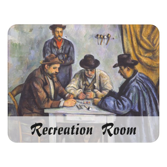 Paul Cezanne - The Card Players Door Sign (Contemporary Front)