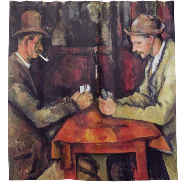 Paul Cezanne - The Card Players Fine Art Painting Shower Curtain (Front)