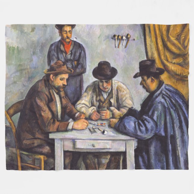 Paul Cezanne - The Card Players Fleece Blanket (Front (Horizontal))