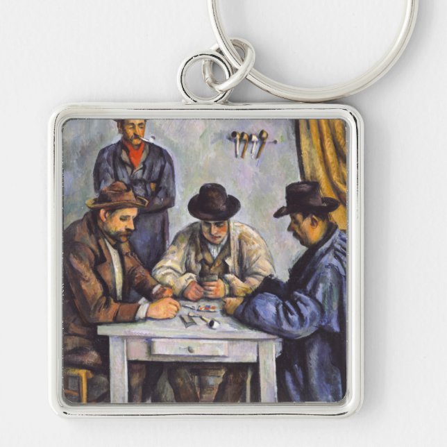 Paul Cezanne - The Card Players Keychain (Front)
