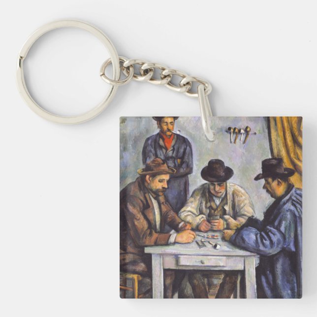 Paul Cezanne - The Card Players Keychain (Front)