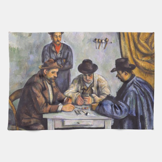 Paul Cezanne - The Card Players Kitchen Towel (Horizontal)