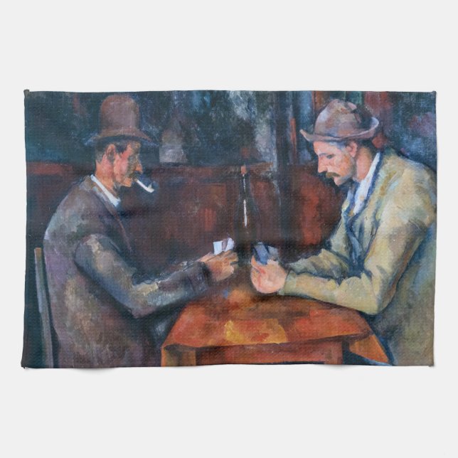 Paul Cezanne - The Card Players Kitchen Towel (Horizontal)
