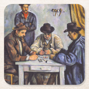 Paul Cezanne - The Card Players Square Paper Coaster