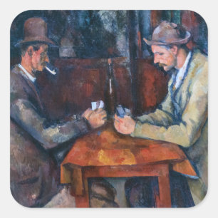 Paul Cezanne - The Card Players Square Sticker