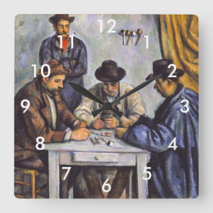 Paul Cezanne - The Card Players Square Wall Clock
