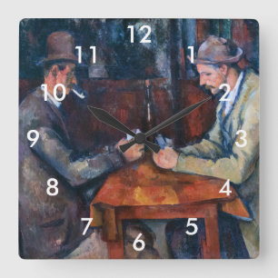 Paul Cezanne - The Card Players Square Wall Clock