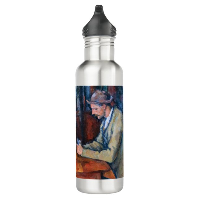 Paul Cezanne - The Card Players Stainless Steel Water Bottle (Right)