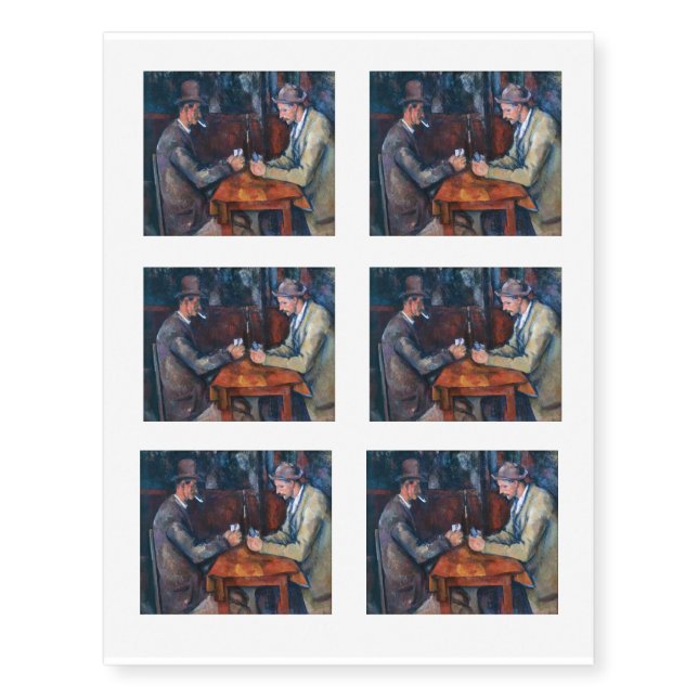 Paul Cezanne - The Card Players Temporary Tattoos (Front)