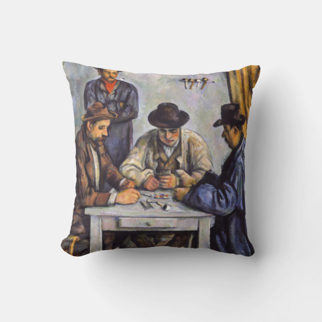 Paul Cezanne - The Card Players Throw Pillow (Front)
