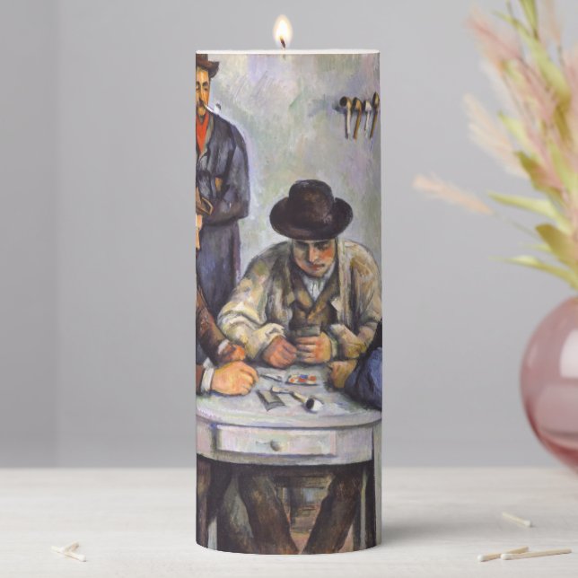 Paul Cezanne - The Card Players Wall Decal Pillar Candle (In Situ)