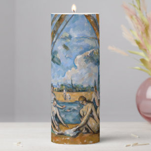 Paul Cezanne - The Large Bathers Pillar Candle