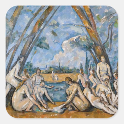 Paul Cezanne _ The Large Bathers Square Sticker