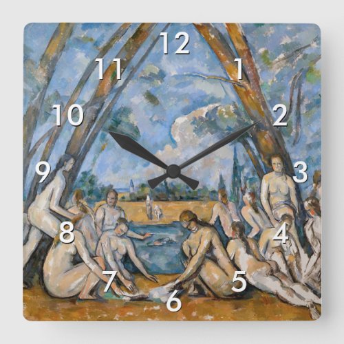 Paul Cezanne _ The Large Bathers Square Wall Clock