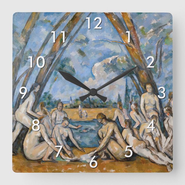 Paul Cezanne - The Large Bathers Square Wall Clock (Front)