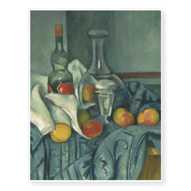 "Paul Cézanne" "The Peppermint Bottle" french art Temporary Tattoos (Front)