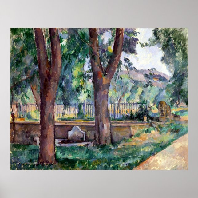 Paul Cezanne The Pool at the Jas de Bouffan Poster (Front)
