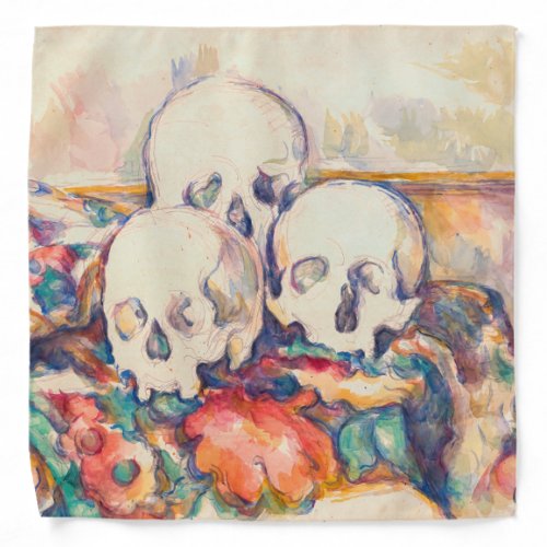 Paul Cezanne _ The Three Skull Watercolor Bandana