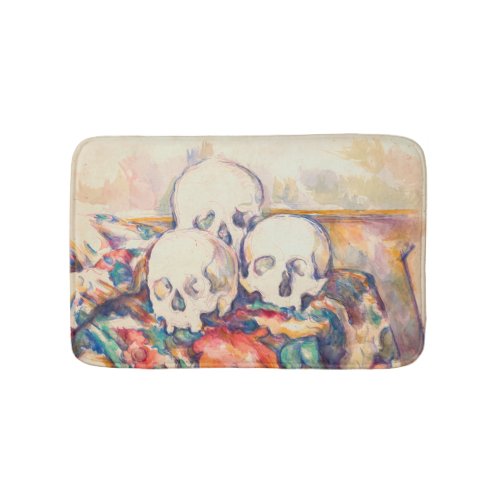 Paul Cezanne _ The Three Skull Watercolor Bath Mat