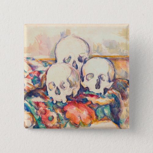 Paul Cezanne _ The Three Skull Watercolor Button