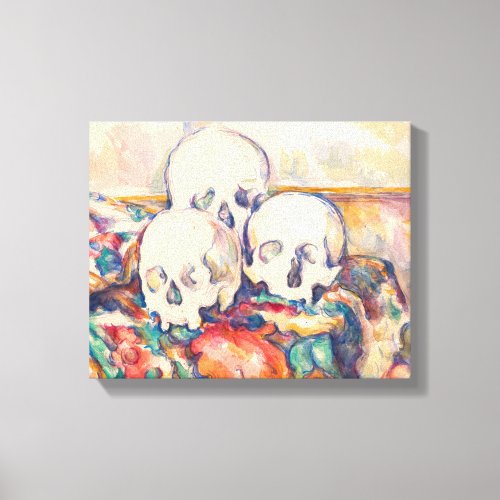 Paul Cezanne _ The Three Skull Watercolor Canvas Print