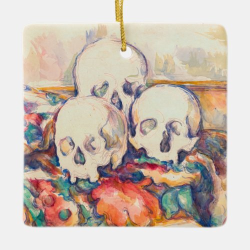 Paul Cezanne _ The Three Skull Watercolor Ceramic Ornament