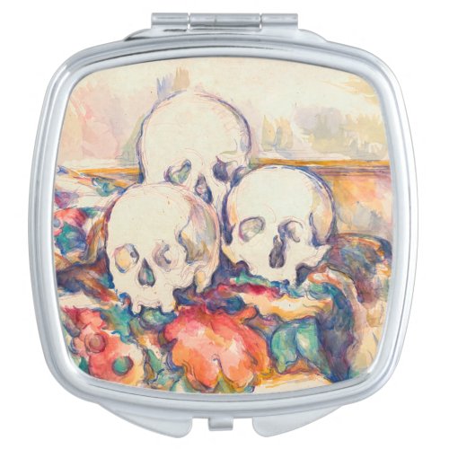 Paul Cezanne _ The Three Skull Watercolor Compact Mirror
