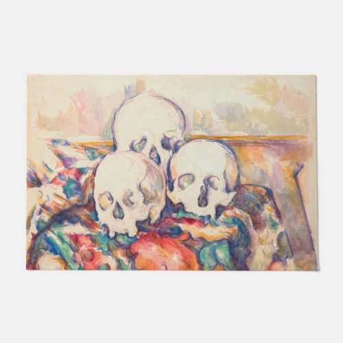 Paul Cezanne _ The Three Skull Watercolor Doormat