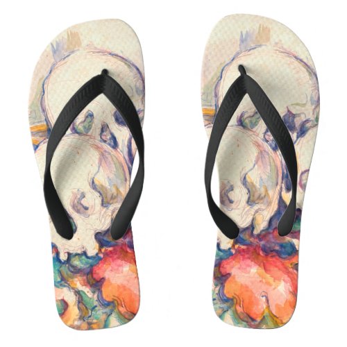 Paul Cezanne _ The Three Skull Watercolor Flip Flops