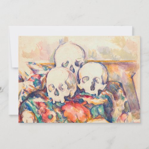 Paul Cezanne _ The Three Skull Watercolor Invitation