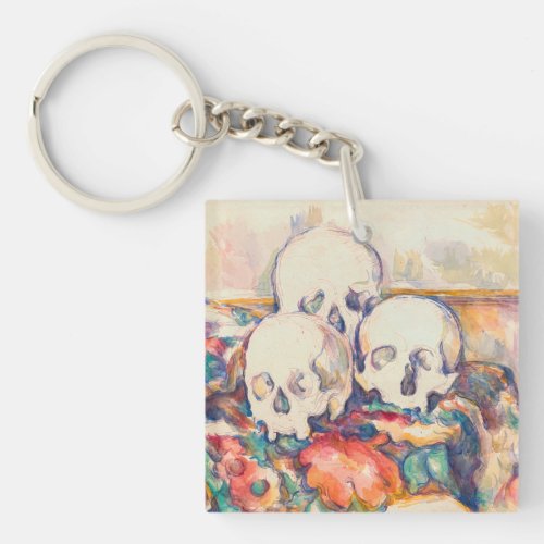 Paul Cezanne _ The Three Skull Watercolor Keychain