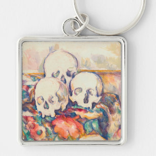 Paul Cezanne - The Three Skull Watercolor Keychain