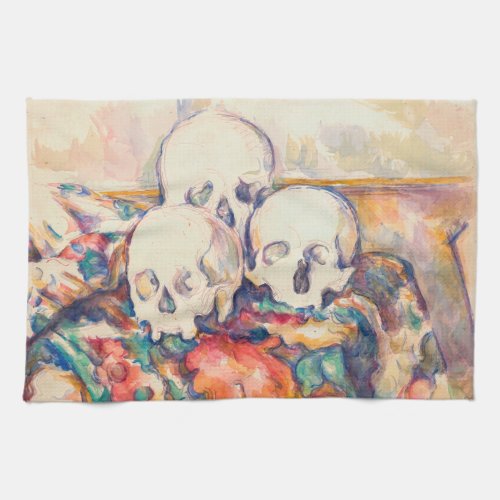 Paul Cezanne _ The Three Skull Watercolor Kitchen Towel