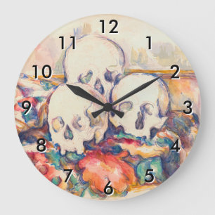 Paul Cezanne - The Three Skull Watercolor Large Clock