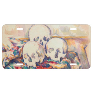 Paul Cezanne - The Three Skull Watercolor License Plate