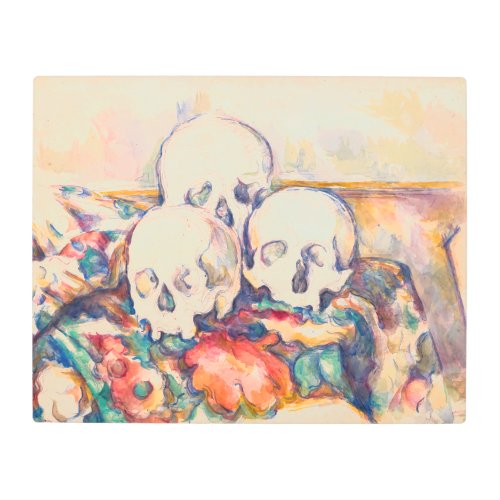 Paul Cezanne _ The Three Skull Watercolor Metal Print